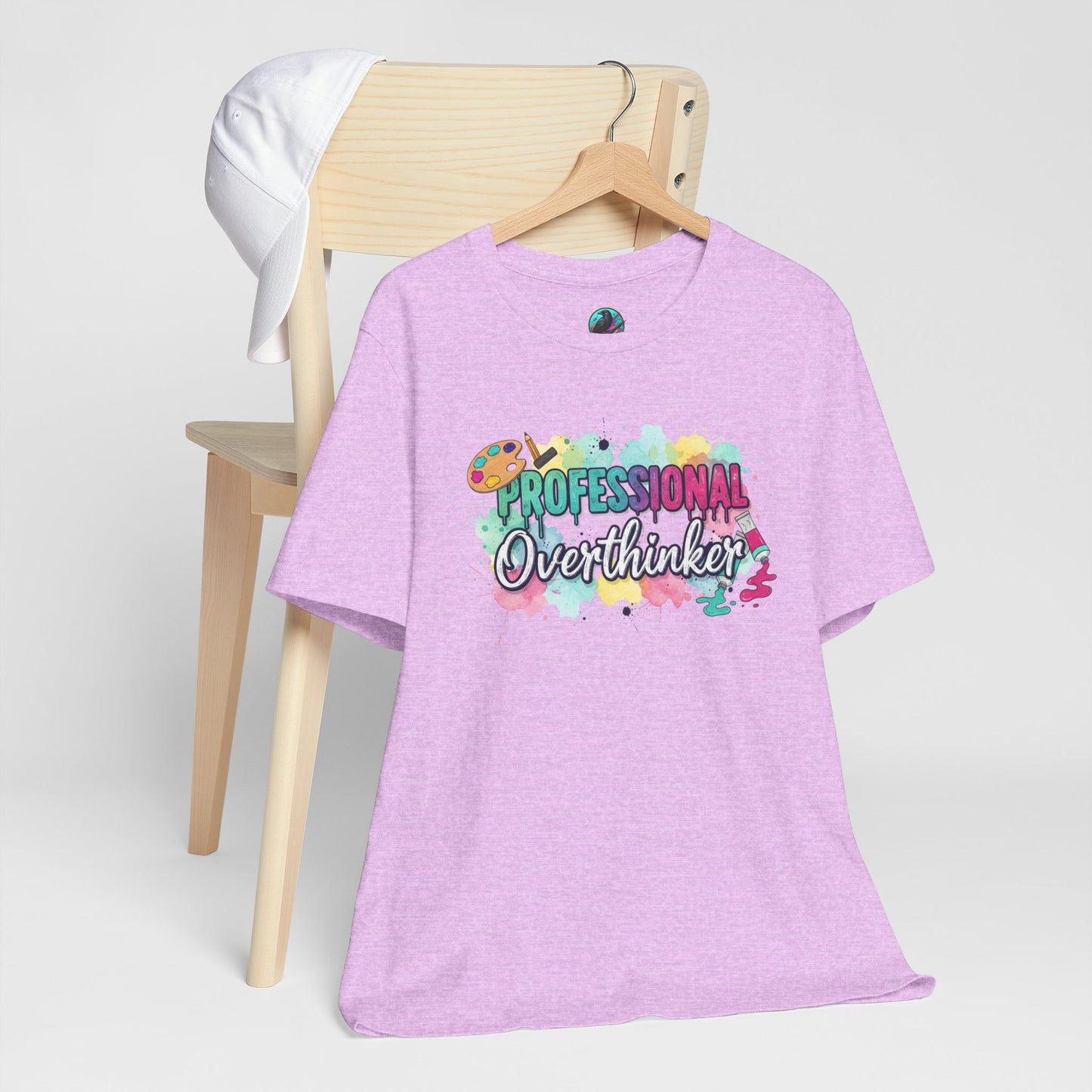 Professional Overthinker T-Shirt - Colorful Watercolor Graphic Tee Printify