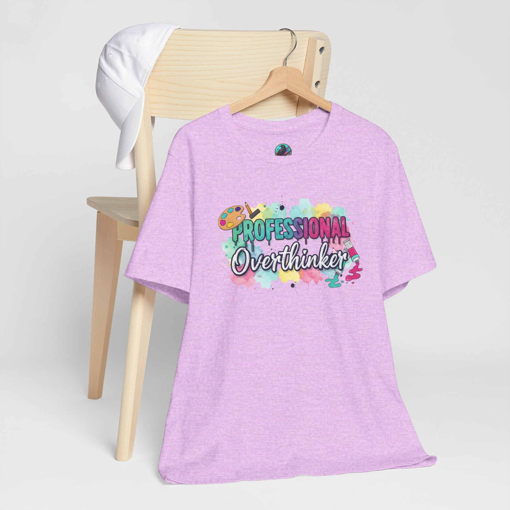 Professional Overthinker T-Shirt - Colorful Watercolor Graphic Tee Printify