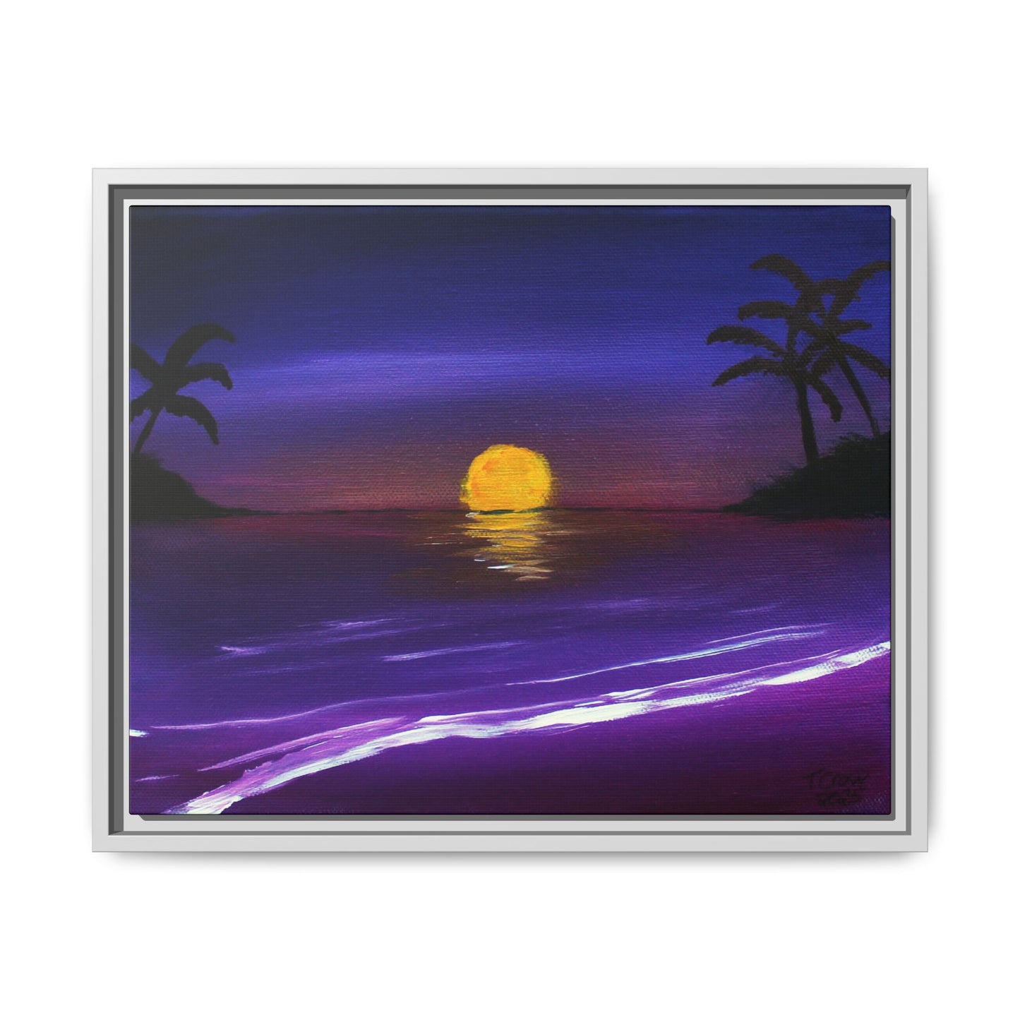 Amethyst Shore - Framed Canvas Print