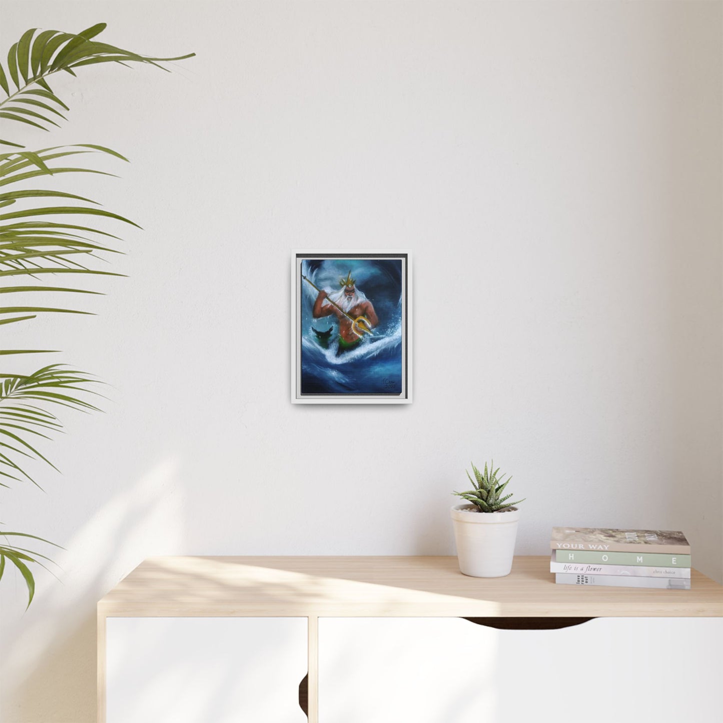 Trident of Final Tides - Framed Canvas Print