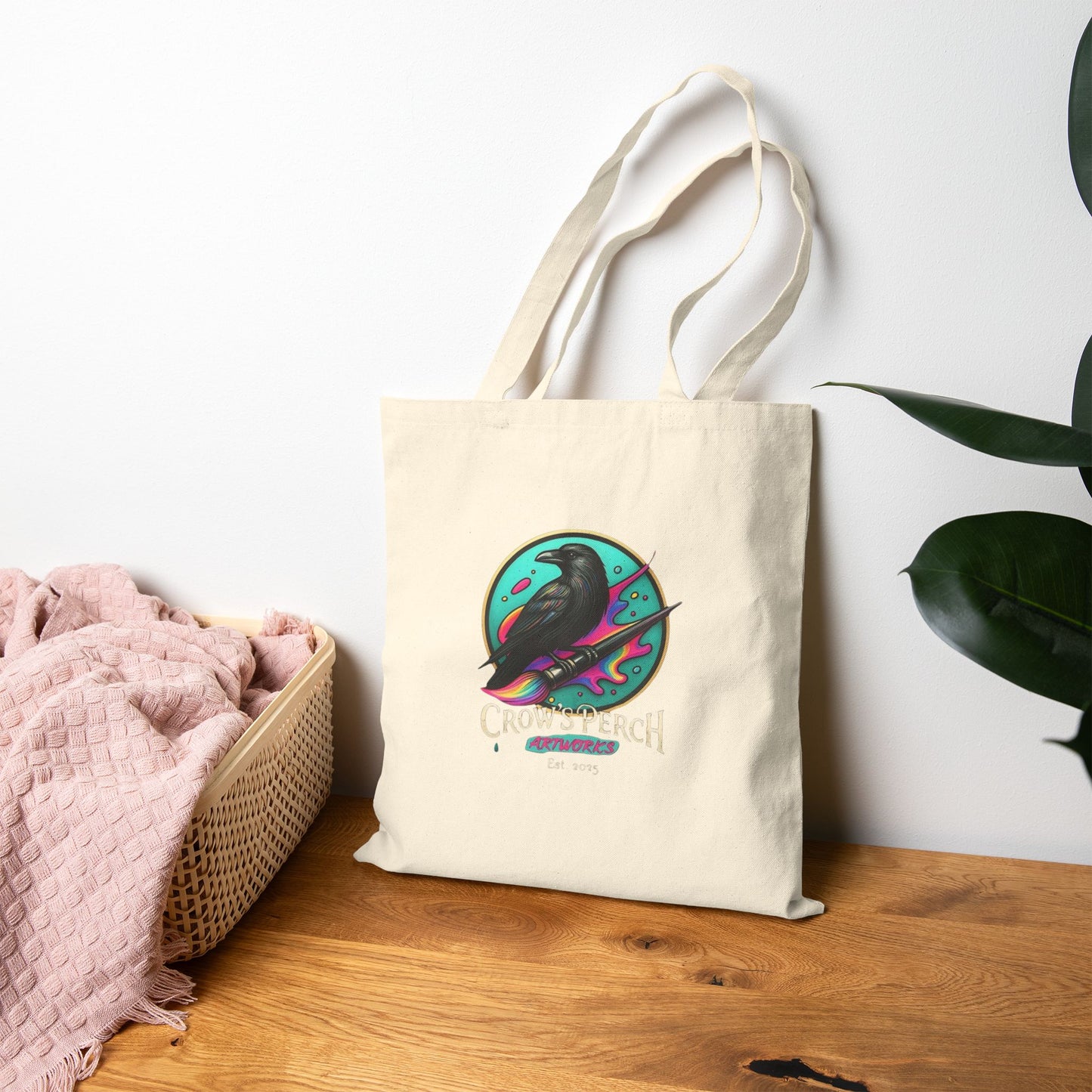 Crow's Perch Artworks Canvas Tote Bag, Eco-Friendly Shopping Bag, Stylish Reusable Grocery Tote, Bird Lover Gift, Artful Carryall
