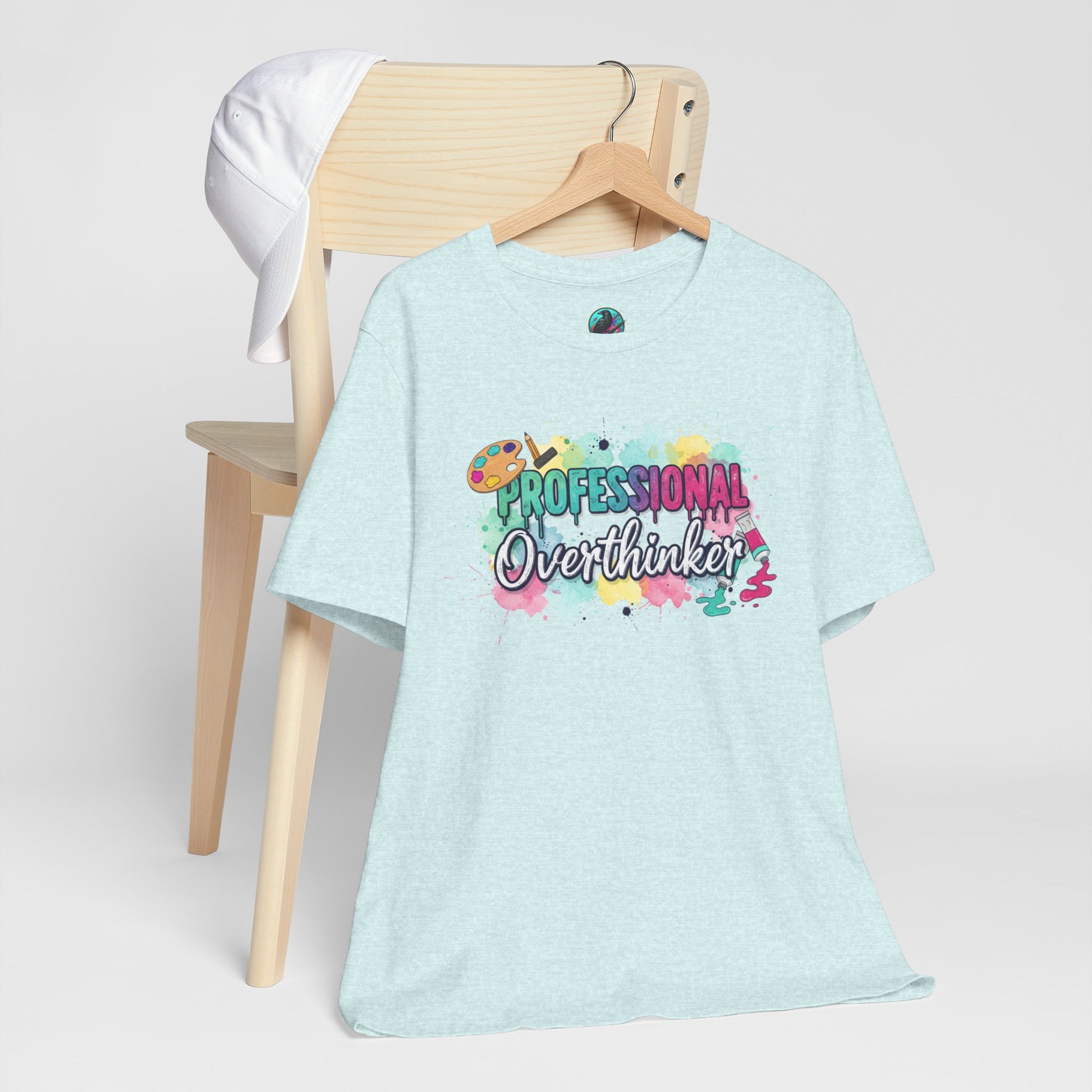 Professional Overthinker T-Shirt - Colorful Watercolor Graphic Tee Printify