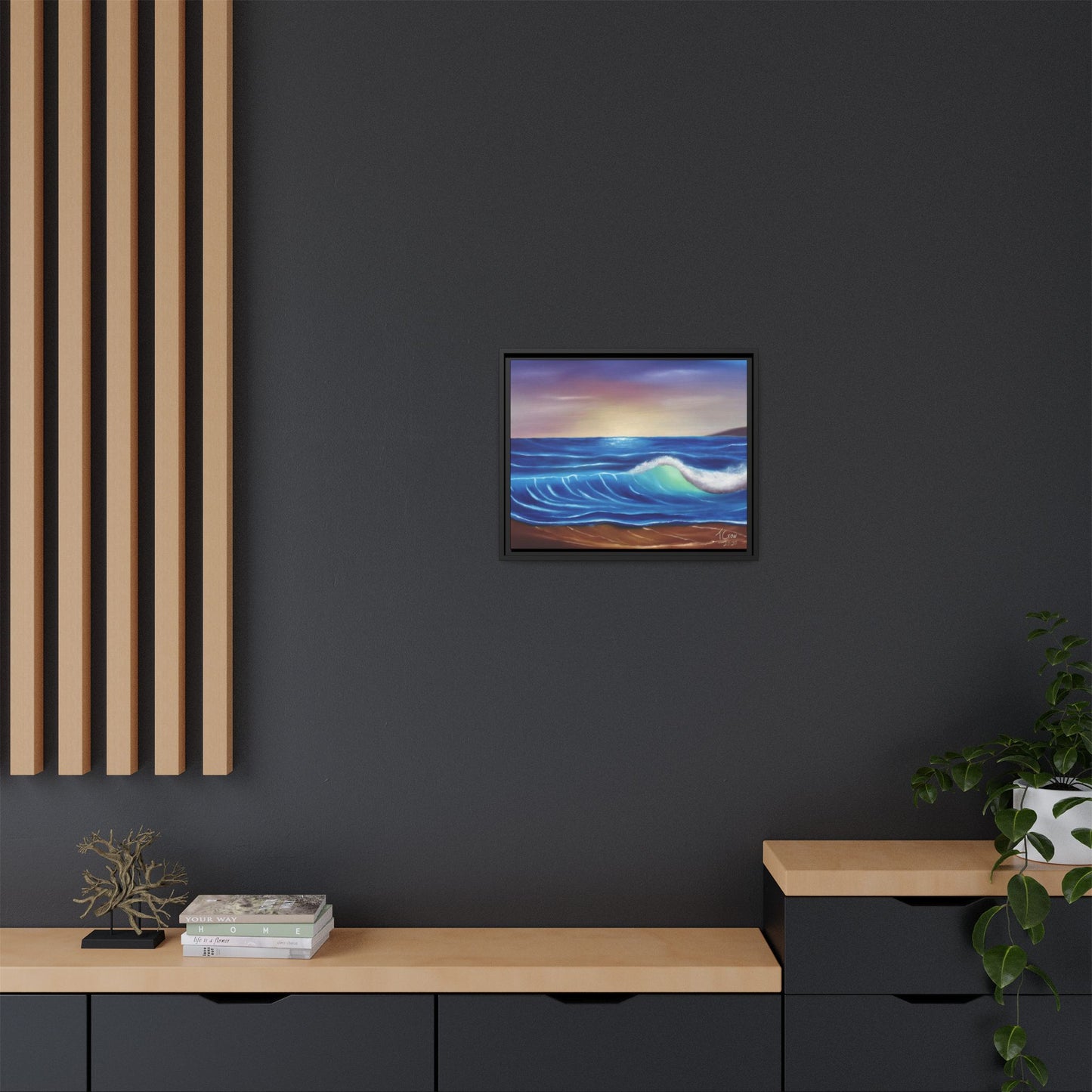 Ocean Wave - Framed Canvas Print