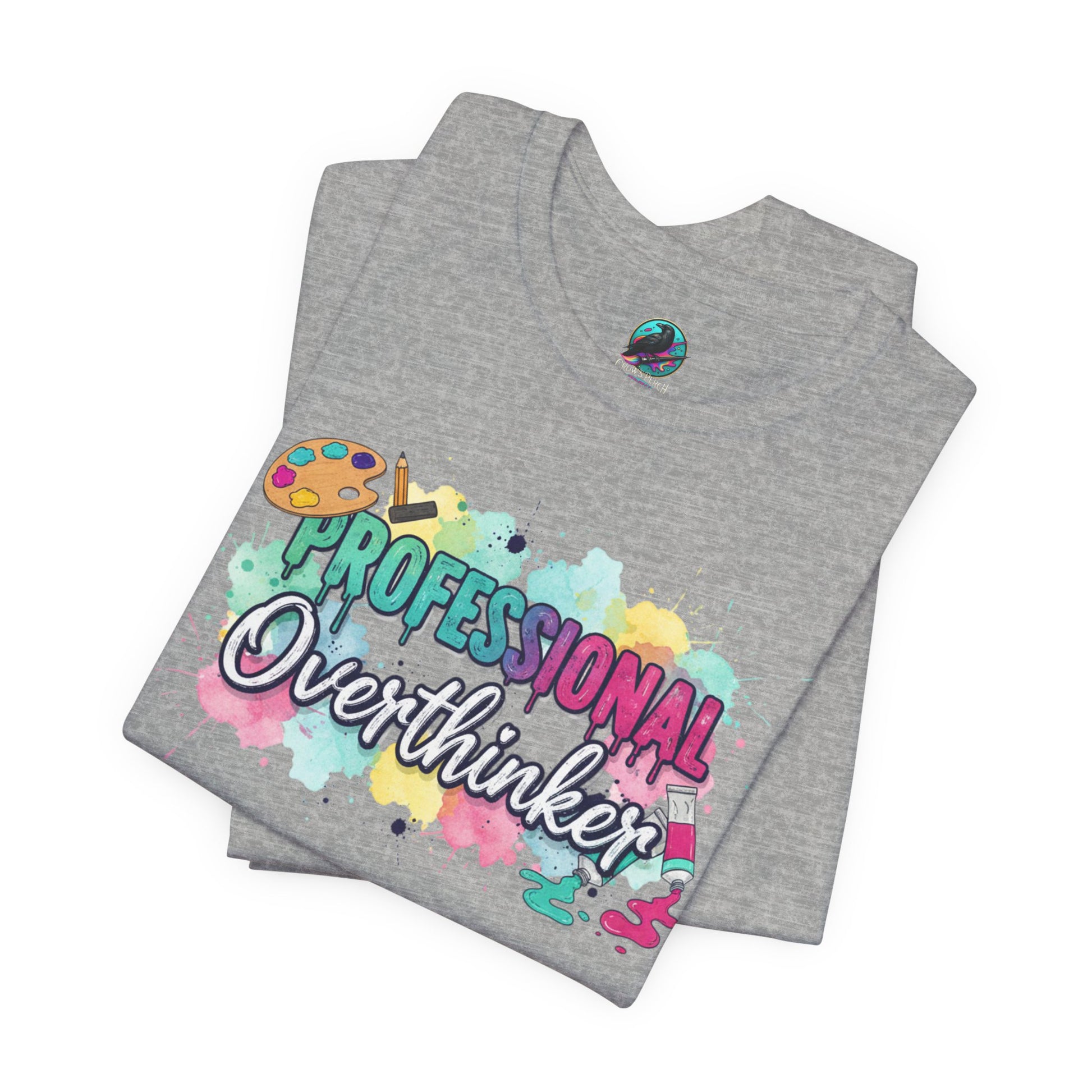 Professional Overthinker T-Shirt - Colorful Watercolor Graphic Tee Printify