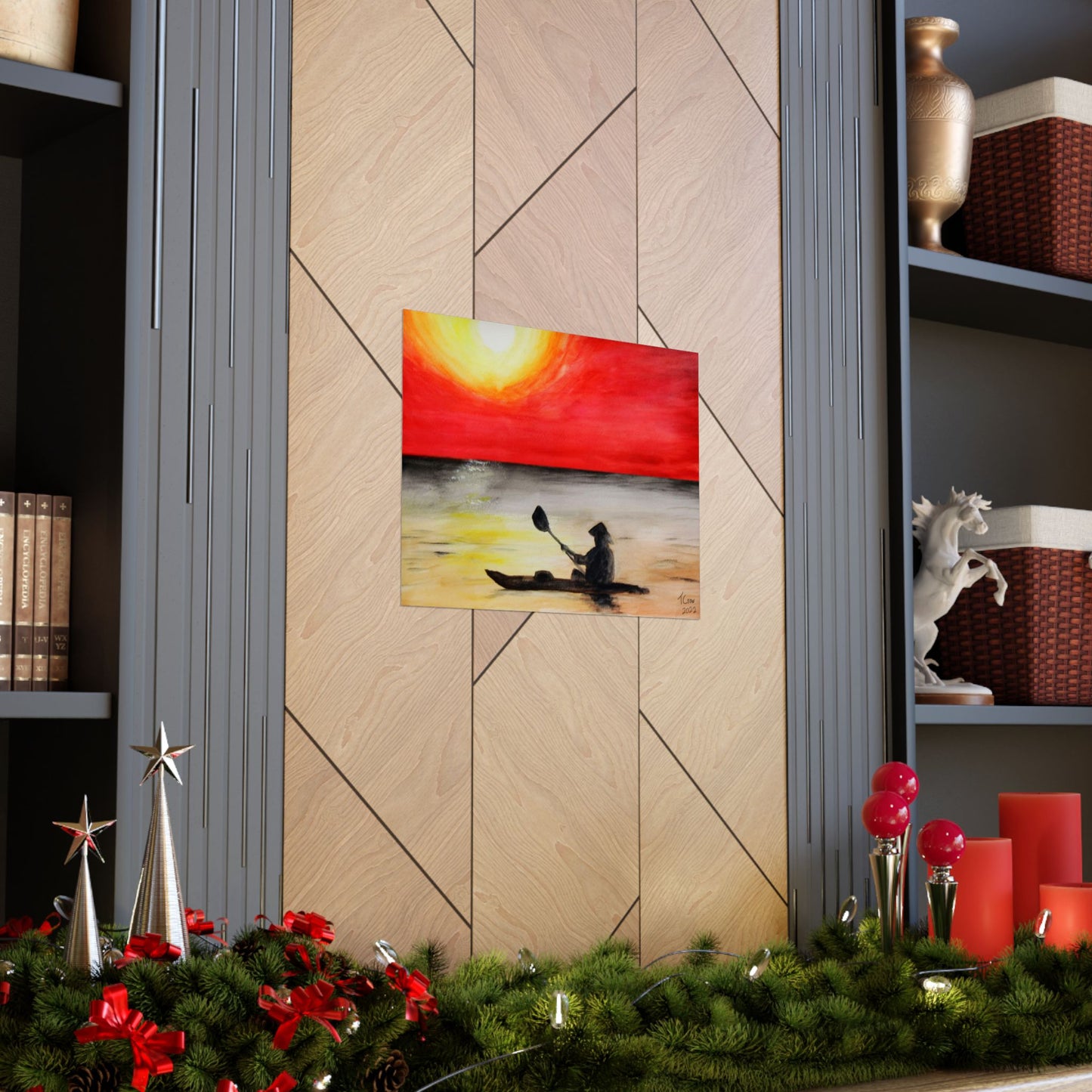 Kayaker at Sunset - Matte Poster Print