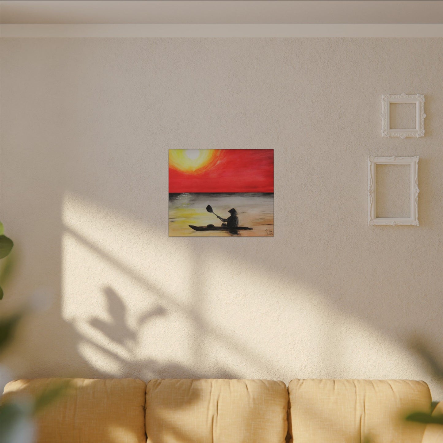 Kayaker at Sunset - Canvas Print