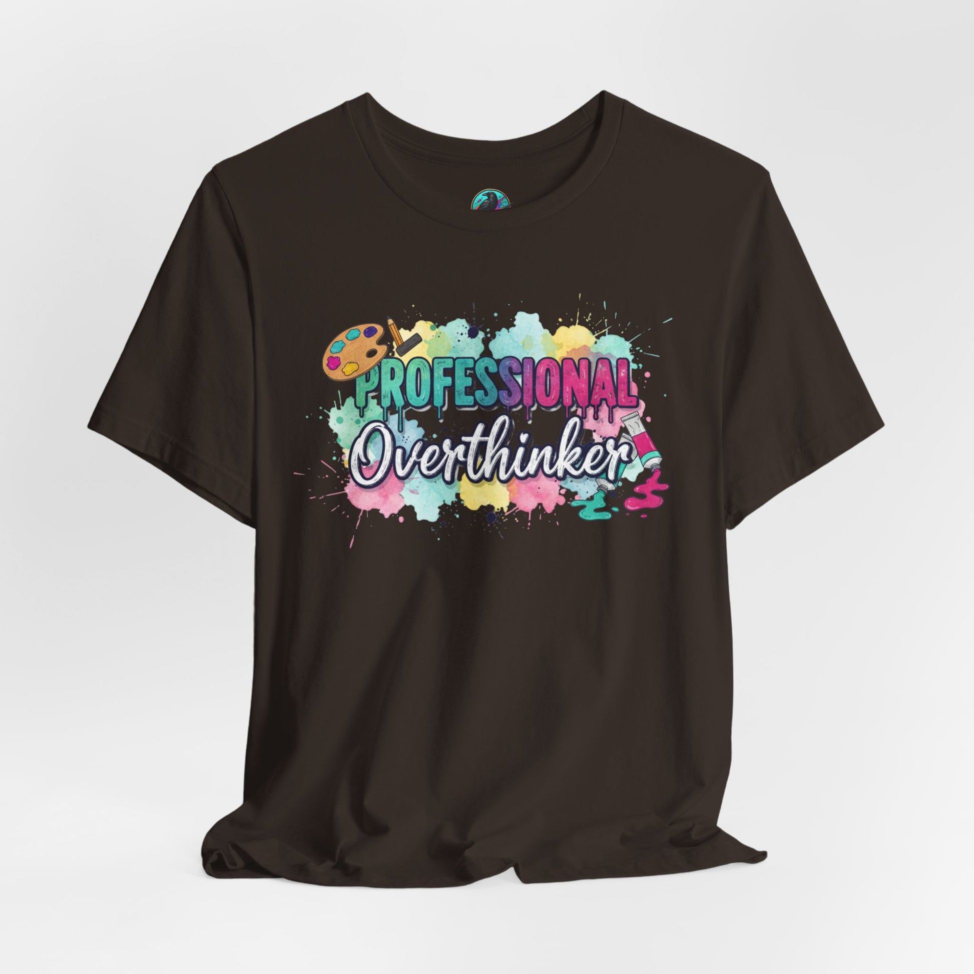 Professional Overthinker T-Shirt - Colorful Watercolor Graphic Tee Printify