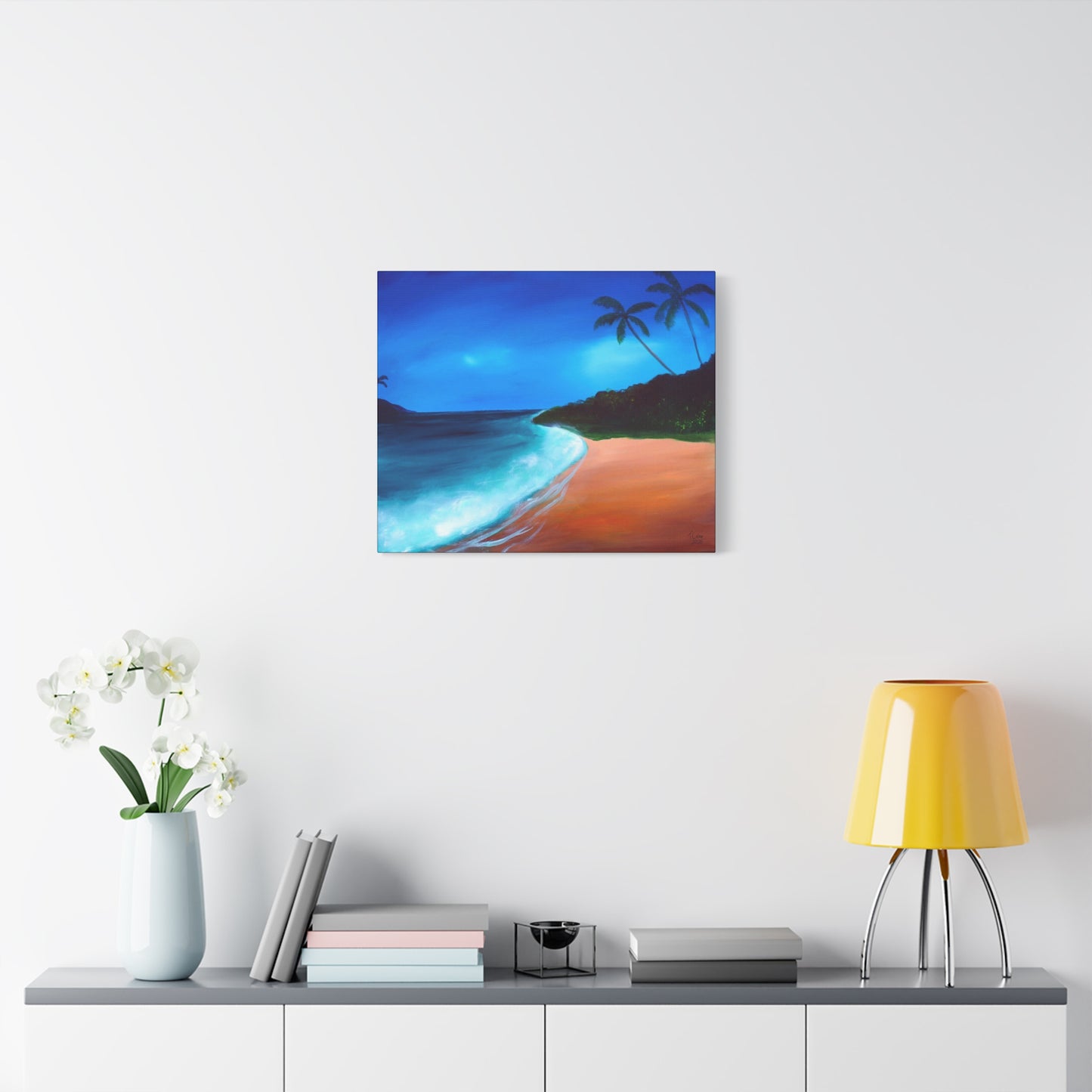 Beach Sunset Canvas Wall Art - Tropical Ocean Decor