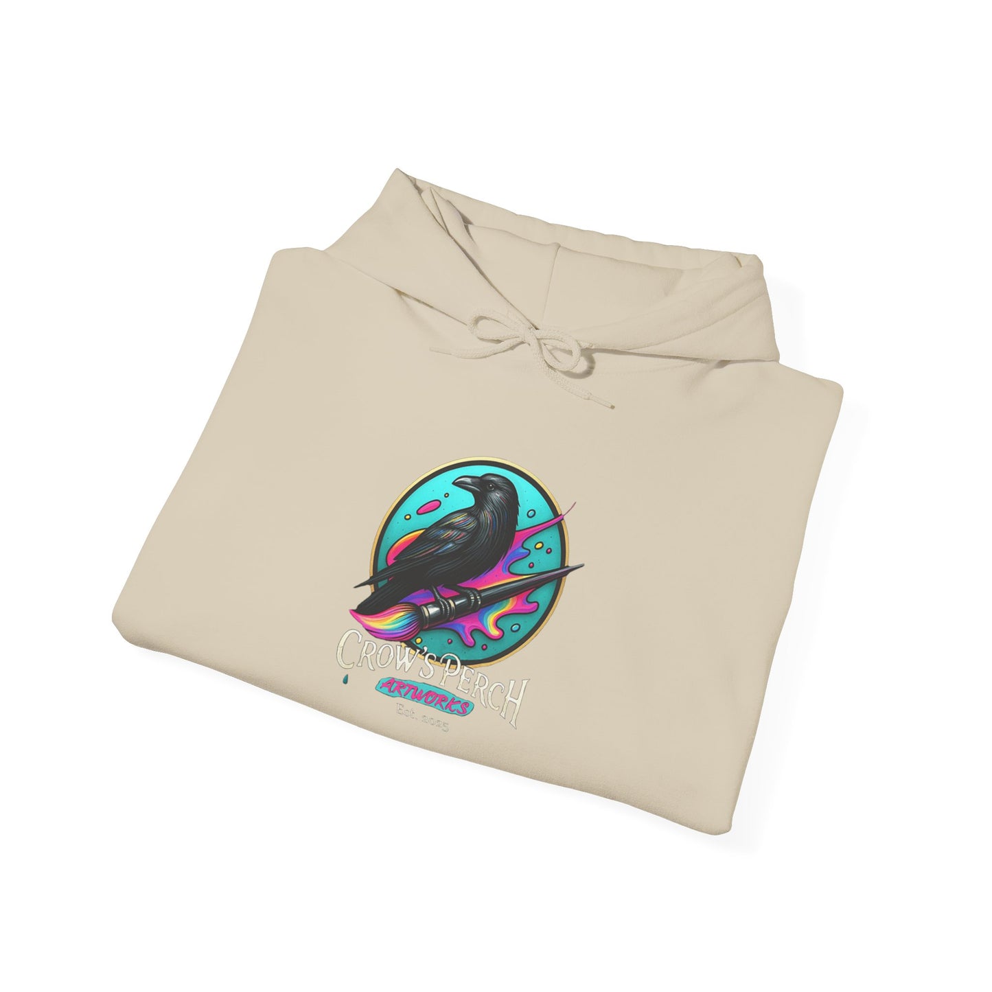 Crow's Perch Artworks Graphic Hoodie, Cozy Sweatshirt Gift, Stylish Layering Piece, Everyday Fashion Statement