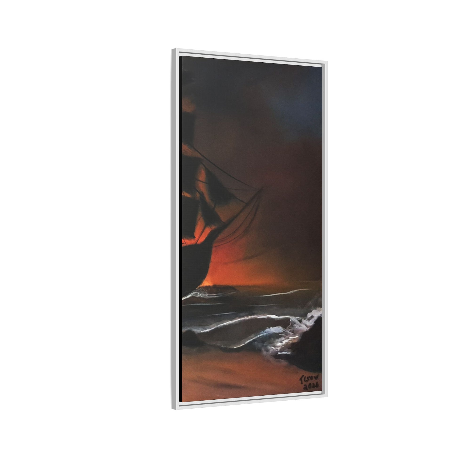 Pirate Ship Panel 3 - Framed Canvas Print Printify