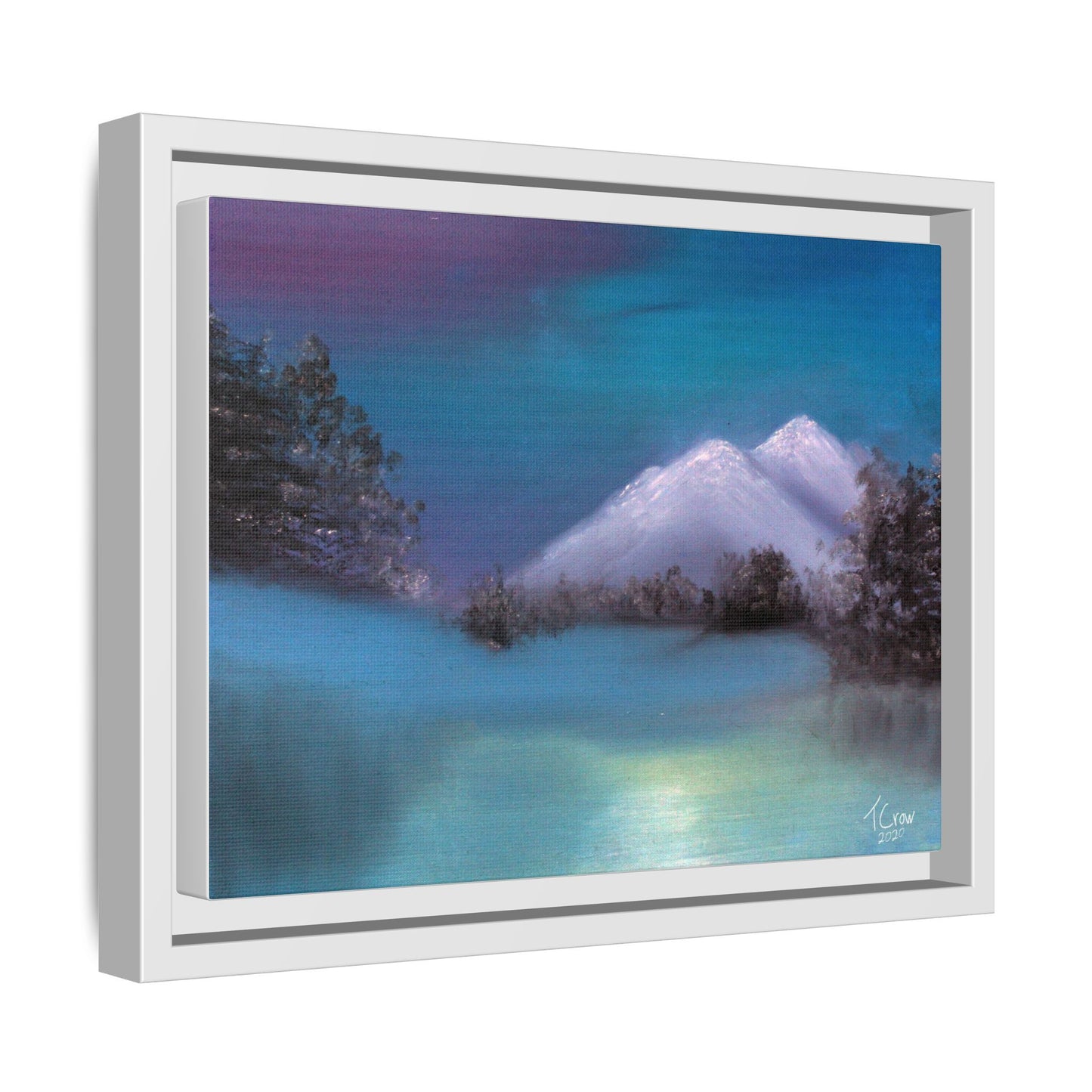 Framed Matte Canvas Art - Dreamy Mountain Landscape