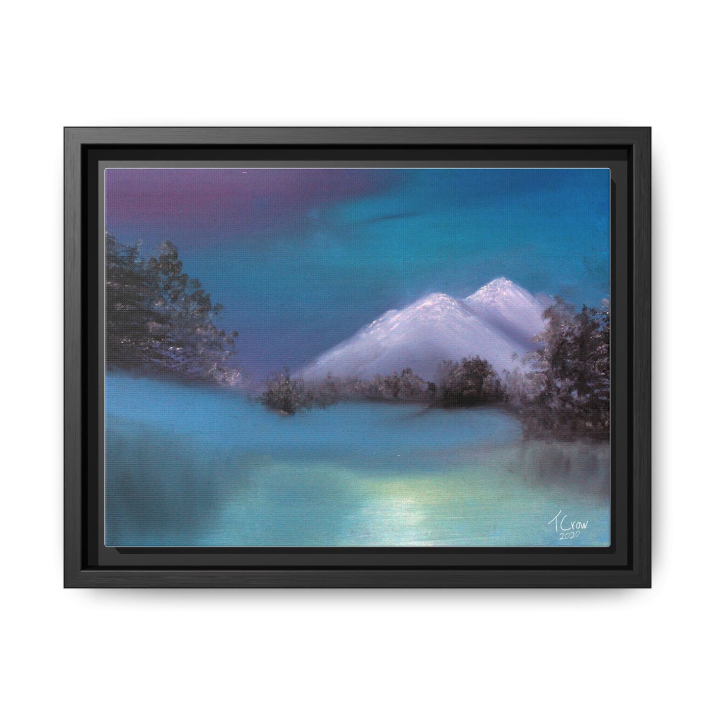 Framed Matte Canvas Art - Dreamy Mountain Landscape