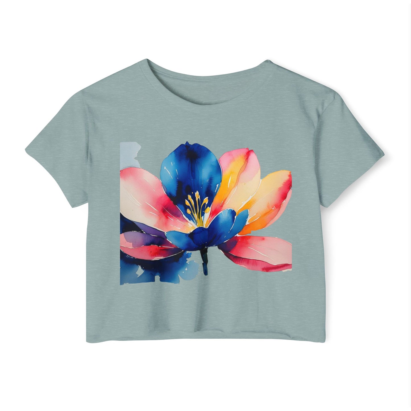 Women's Floral Festival Crop Top | Summer Top, Music Festival Outfit, Boho Chic Style, Vacation Wear, Beach Party Tee