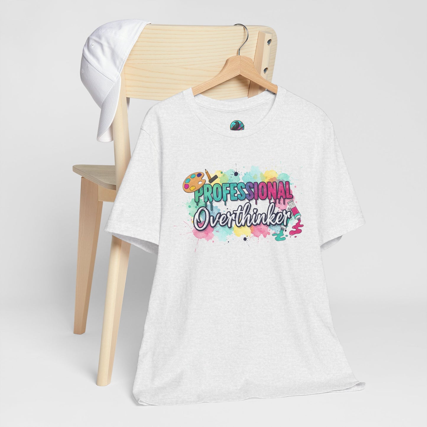 Professional Overthinker T-Shirt - Colorful Watercolor Graphic Tee Printify