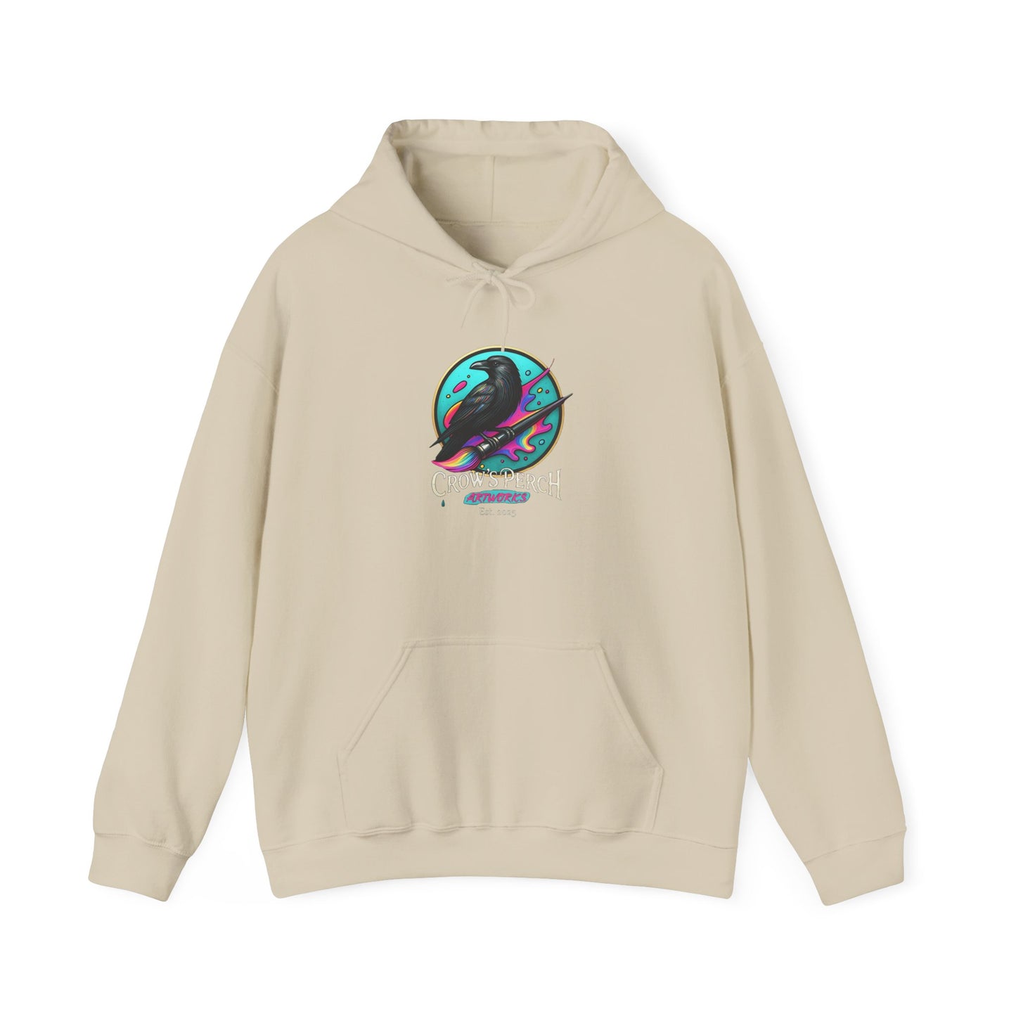 Crow's Perch Artworks Graphic Hoodie, Cozy Sweatshirt Gift, Stylish Layering Piece, Everyday Fashion Statement