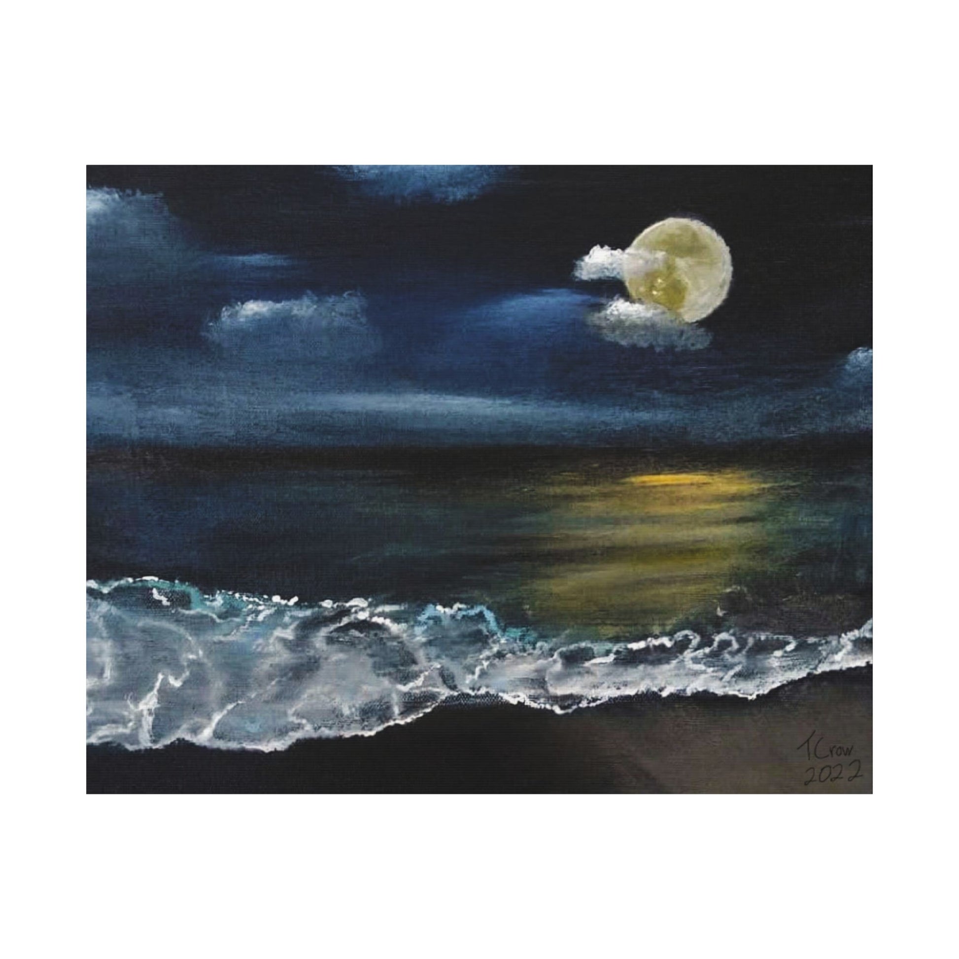 Moonlight Beach - Matte Poster Print Printify