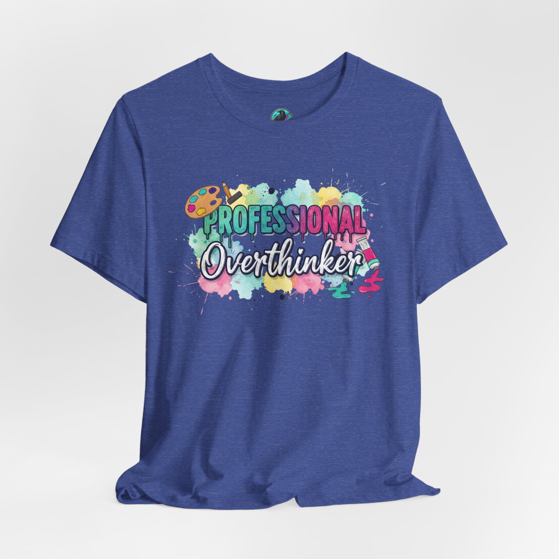 Professional Overthinker T-Shirt - Colorful Watercolor Graphic Tee Printify