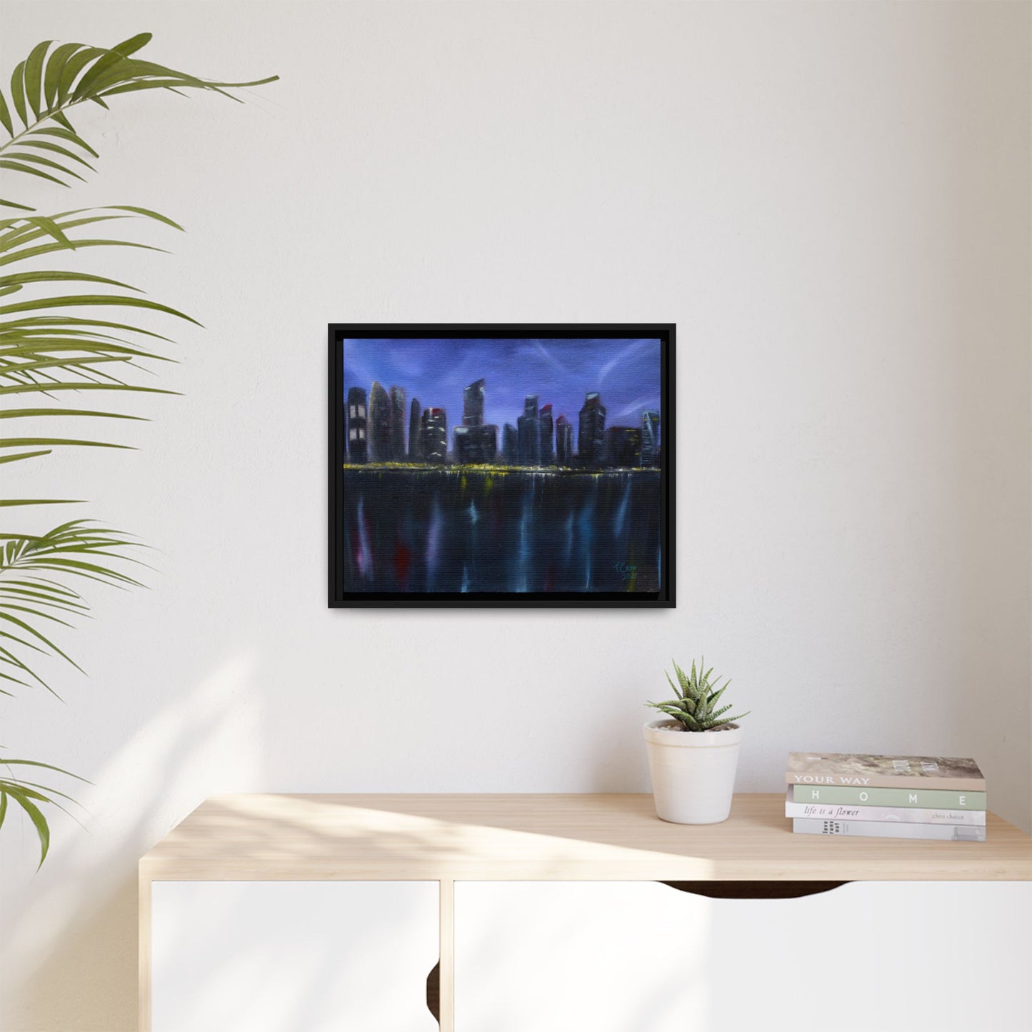 City Lights - Framed Canvas Print