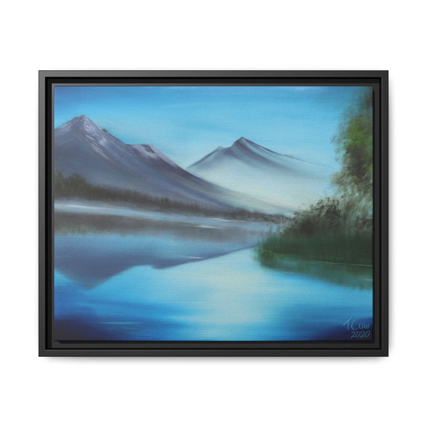 Mirror of the Mountains - Framed Canvas Print