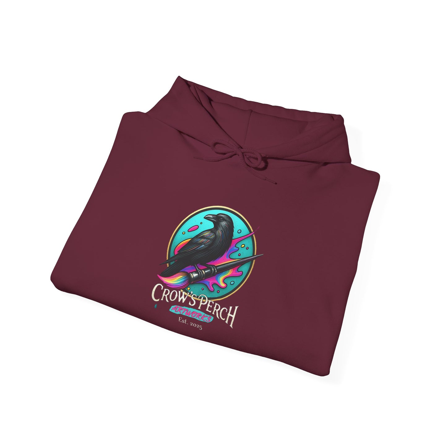 Crow's Perch Artworks Graphic Hoodie, Cozy Sweatshirt Gift, Stylish Layering Piece, Everyday Fashion Statement