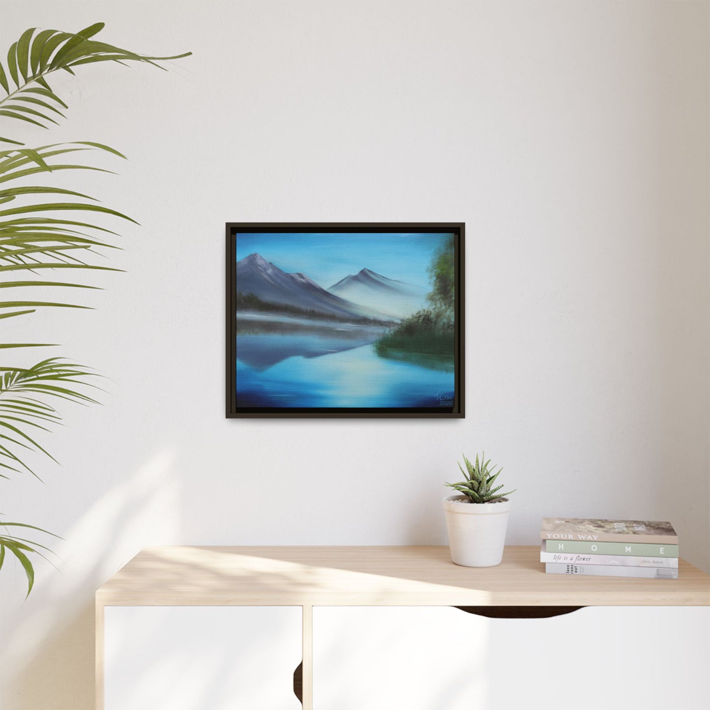 Mirror of the Mountains - Framed Canvas Print