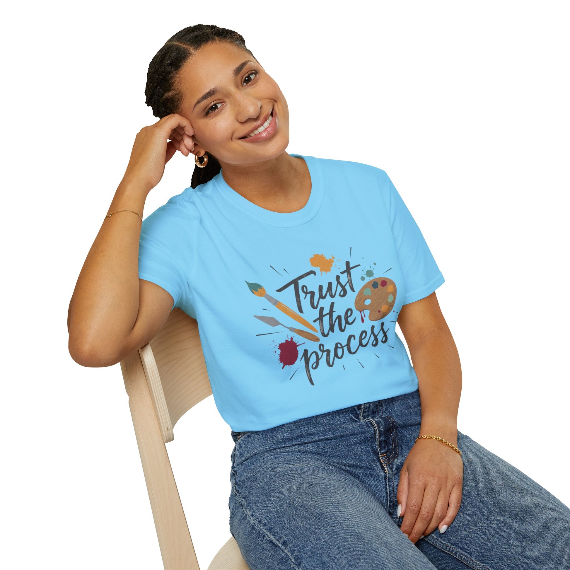 Trust the Process Artist T-Shirt - Inspirational Painter Tee with Palette & Brush Printify