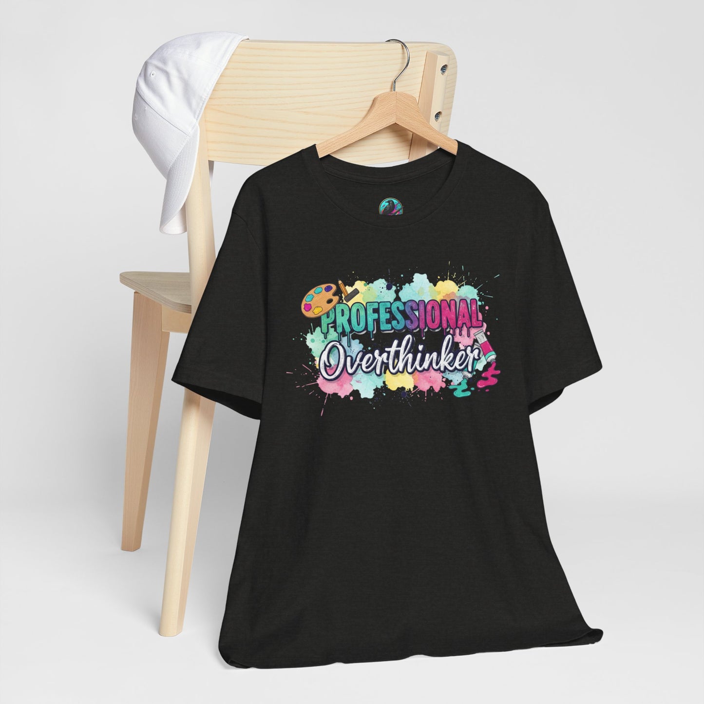 Professional Overthinker T-Shirt - Colorful Watercolor Graphic Tee Printify