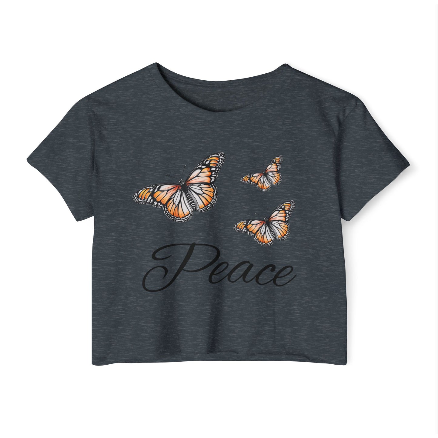 Butterfly Crop Top, Trendy Summer Wear, Bohemian Style, Peaceful Vibes, Music Festival Top, Casual Outfit