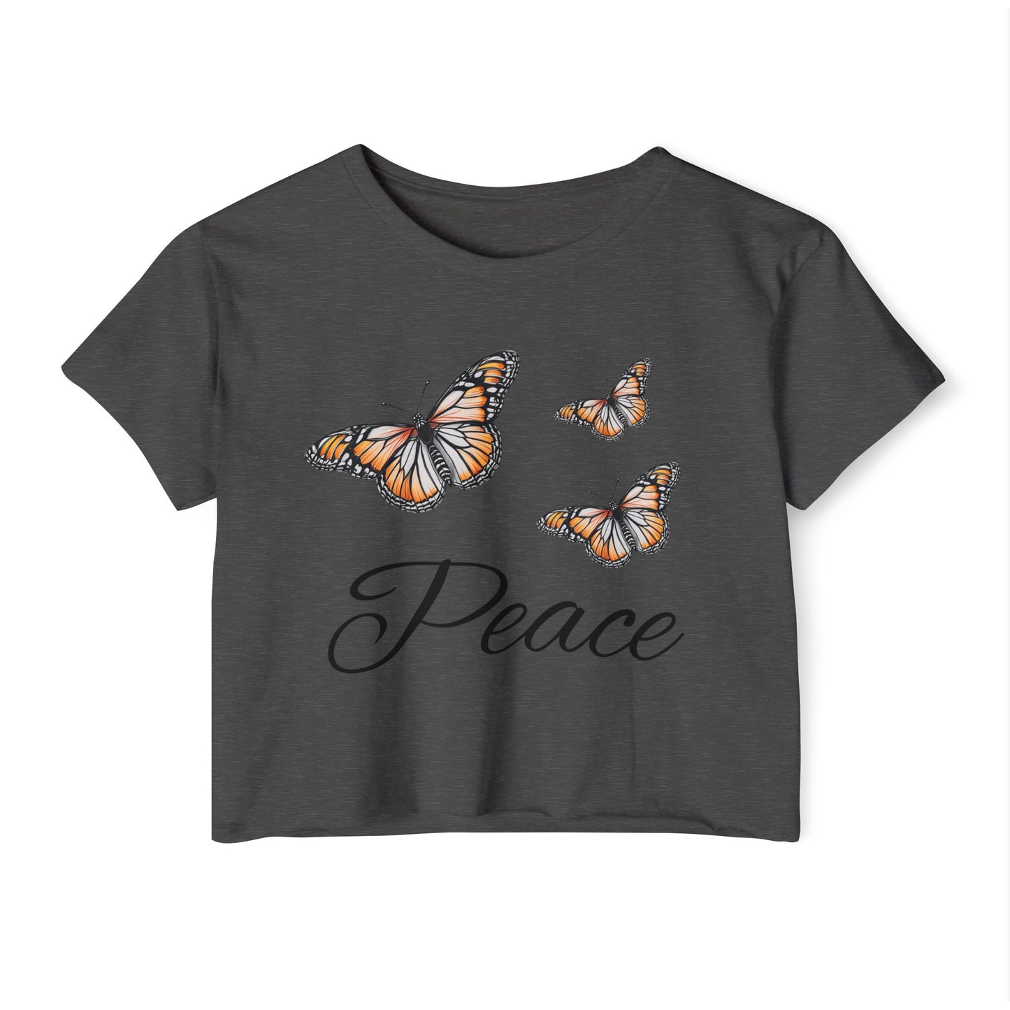 Butterfly Crop Top, Trendy Summer Wear, Bohemian Style, Peaceful Vibes, Music Festival Top, Casual Outfit