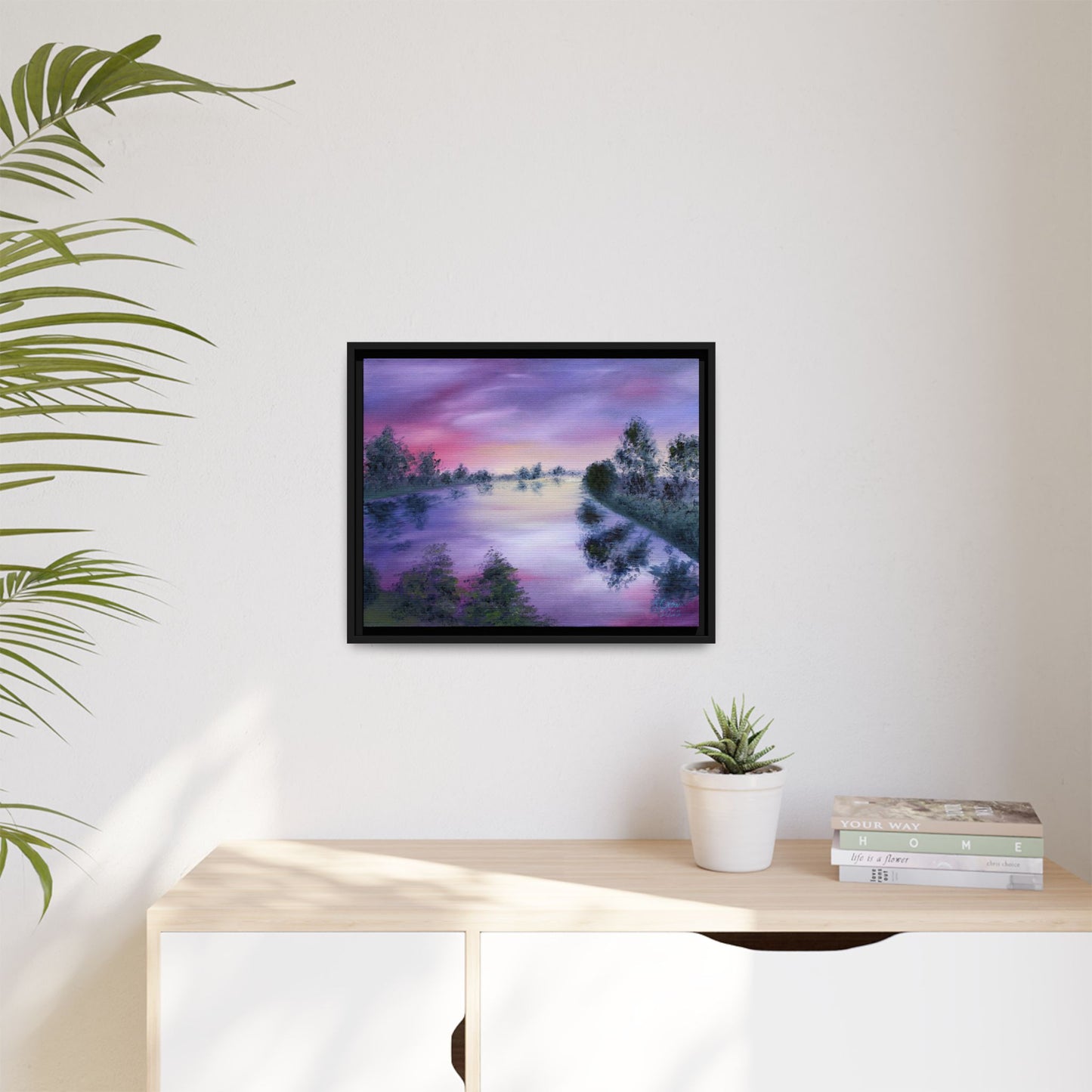 Lavender Lake - Framed Canvas Print