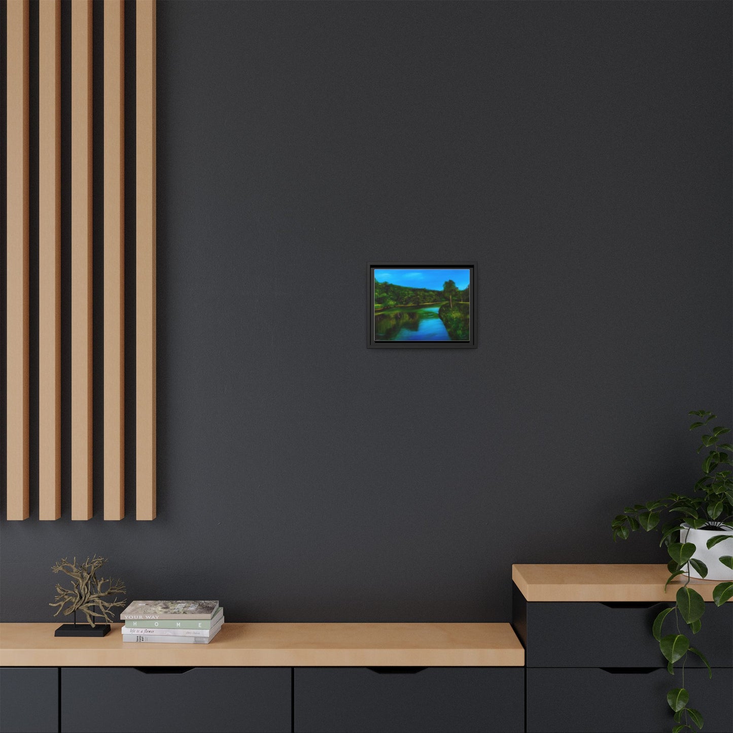 Framed Matte Canvas Art – Serene Nature Landscape