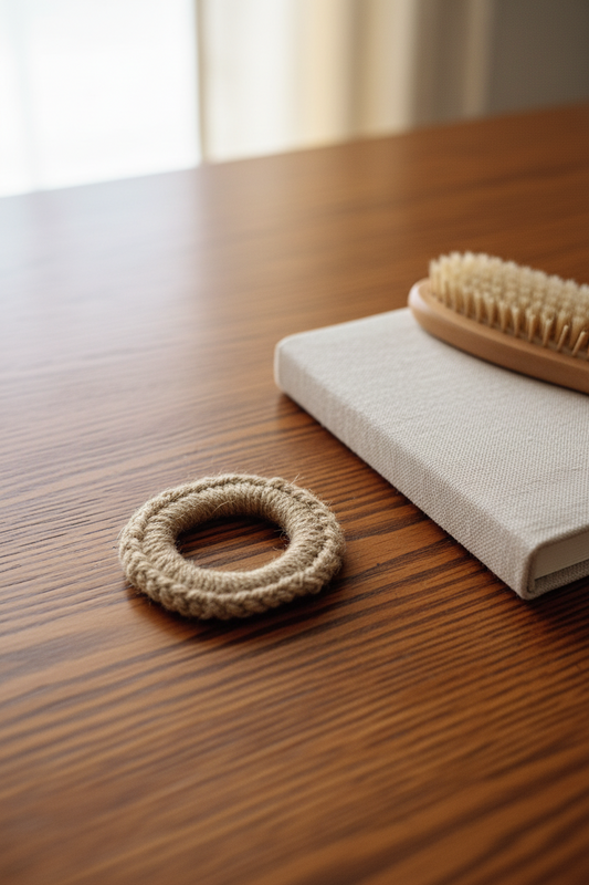 Beige Hair Tie Crow's Perch Artworks