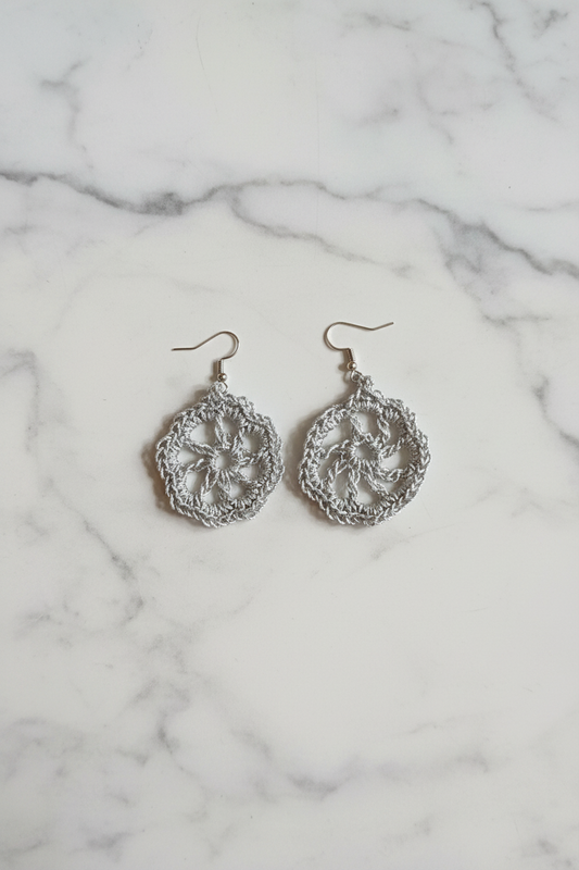 Silver Wagon Wheel Earrings Crow's Perch Artworks