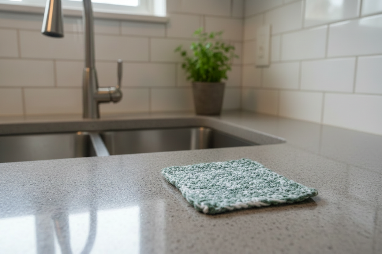 Green/White Dish Cloth (Small) Crow's Perch Artworks