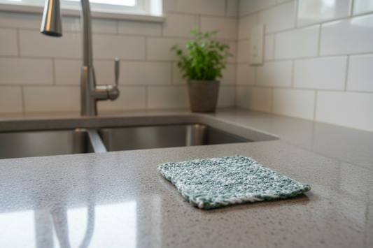 Green/White Dish Cloth (Small) Crow's Perch Artworks