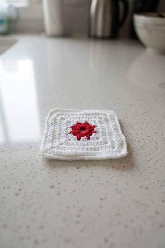 White/Red Hot Pad Crow's Perch Artworks