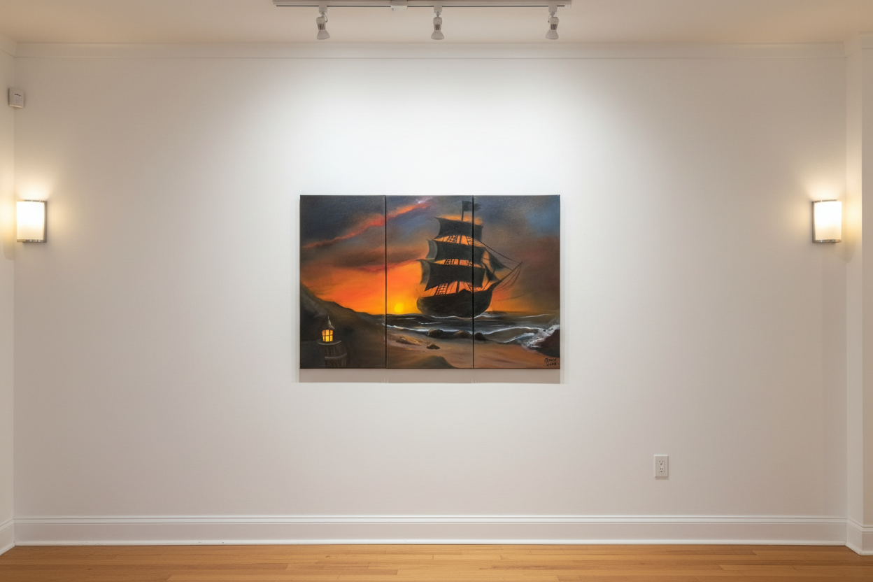Pirate Ship - Original Painting Crow's Perch Artworks