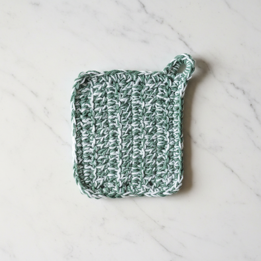 Green/White Pot Holder Crow's Perch Artworks