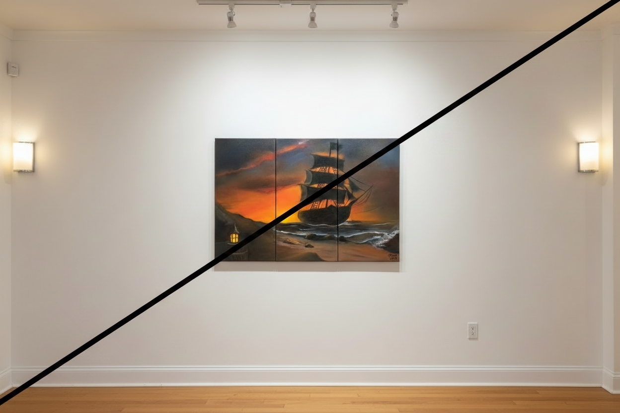 Pirate Ship - Original Painting (3 Panel) Crow's Perch Artworks