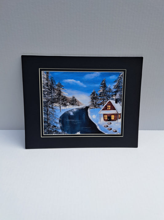 Winter Cabin Matte Print 11" x 14" Crow's Perch Artworks